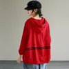 Women's Hoodies Spring Autumn Basic Hooded Drawstring Oversize Tops Solid Color M-4xl Cotton Sweatshirts Casual Loose Streetwear Womens