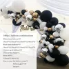 100 pcs Latex Blanc Noir Ballons Arc Kit Métallique Ballon D'or Guirlande De Mariage Anniversaire Fête D'anniversaire Décorations Ensemble F1230232n