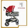 Коляски # Роскошная детская коляска 3 в 1 Портативная дорожная коляска Складная коляска с алюминиевой рамой Высокий пейзажный автомобиль для Born Drop Del Otrsz