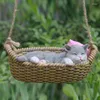 Dekoracje ogrodowe Kreatywne zwierzę słodkie kociak huśtawka w zawieszki dekoracja Balkon żywica rzemiosła