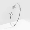 Bangle Uilz 2023 Koreansk utsökt Simple Leaf Open -armband för kvinnor Elegant Fashion Farterfly Sweet Party Jewelry