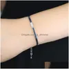 Charm Bracelets 925 Sterling Sier Luxury Classic Fashion Designer M Flat Snake Chain Bangle Elegant Bracelet Hip Hop Women Lady Part Dhhpl