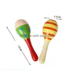 11Cm Baby Toy Kids Wooden Rattle Maracas Cabasa Music Instrument Sand Hammer Orff Infant Toys Drop Delivery Dhmwg