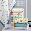 Couvertures d'emmaillotage 110x110cm 120x150cm 6 couches en mousseline pour garçons et filles, couverture de sommeil pour enfants, serviette de bain 100% coton, 231208