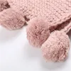 Dziecione szalik pompom 123*22CM Dzieci stały kolor akrylowy szalik na zimową imprezę przychylność Q826