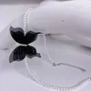 Collier ras du cou papillon 3D exquis, Imitation de perles, accessoire élégant, breloque, cadeau parfait pour femmes et filles, livraison directe