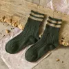 Beş Parmak Eldivenleri 1 Çifti Sonbahar Hediyesi Kalınlaştırılmış Orta Kadın Çoraplar Yün Yumuşak Sıcak Elastik Kış 2 Çizgili Rahat2971
