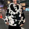 Męskie swetry Y2K Hongkong w stylu kaszmirowy SWEATER Boys Loose Koreańska wersja grubej koszulki wewnątrz i na zewnątrz, aby nosić kilka piżamów