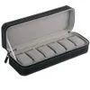 6 10 12 Slot Watch Box Portable Travel Zipper Case Collector Storage Storage Storage BoxBlack267f