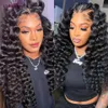 Synthetic Wigs 40" Loose Deep Wave Human Hair Bundle With Closure Frontal HD Transparent Lace Closure With Bundle Human Hair Weave Bundles Deal 231211