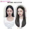 Cosplay Wigs BEAUTYCODE Synthetic Long Straight Hair Hoop Wig Daily Wear Woman Half Head Cover Fake Hair Rhinestone headband Heat Resistant 231211