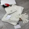 Designer-Hüte Scaves Handschuhe Sets Winter 3-teiliges Set Damen Herren Strickschal Mütze Handschuh Kaschmirwolle gestrickte Schals Mützen Schnee Skifahren Mützen