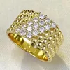 Cluster Rings 2023 S925 Silver Plated Gold Bead Ring For Women's Fashion Simplicity Personality Selling In Europe And America