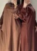 Robes grande taille Selle femme musulmane Abaya avec poches islamique décontracté et Simple Long Caftan marocain dubaï Ramadan noir 231208