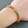 Charm Armbanden Echte Natuurlijke Pauw Agaat Kralen Armband Vrouwen Mannen Mode Ronde Kant Carneool Armbanden Vrouwelijke Yoga Polsbandje Gift