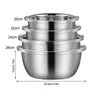 Set di 4 ciotole 20 22 24 26 cm Ciotola per mescolare uova e pasta in acciaio inossidabile addensato Lavastoviglie rotonda per riporre oggetti salvaspazio