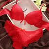 Set sexy da donna Reggiseno francese in pizzo Set intimo senza cuciture Gilet senza schienale Mutandine Imbottito senza fili Scava fuori Slip ultrasottili Donna 231211