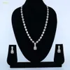 Köp charmiga kvinnors 14kt vitt guldhalsband set Moissanite Diamond VVS Clarity Gems Classic Diamond Necklace för engagemang