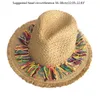 Chapeaux à large bord Chapeau de paille Mexicains Starw Fedoras Beach Gland coloré