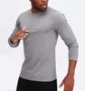 Lu Men Yoga Outfit Deportes Camiseta de manga larga Estilo deportivo para hombre Camisa con botones de cuello Entrenamiento Ropa deportiva Elástico Ropa de secado rápido Transpirable y casual 678