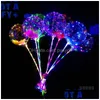 Party Decoration Led Balloon Transparent Luminous Lighting Bobo Ball Balloons With 80Cm Pole String Xmas Christmas Wedding Decoratio Dh4Qc