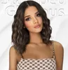 Lace Front Wigs with Baby Hair Jet Black Hair Short Bob Wavy Honey Brown Human Hair Lace Wigs Pre Plucked Small Cap Size