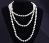 2021 Fashion Personality Retro Glass Imitation Pearl Necklace Women Simple Knoting Multilayer Long Style en mängd olika färger till 1094363