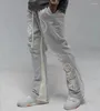 Men's Pants Retro Street Wear Gray Loose Sweatpants Joggers Stack