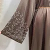 Roupas étnicas Moda Beads Rattan Design Islâmico Cardigan Kimono Muçulmano Mulheres Abertas Abaya Dubai Estilo Abayas Vestido