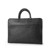 Briefcases Genuine Leather Handbag Calf Craft Business Briefcase High Quality Commercial Computer Messenger Woven Bags