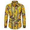 Men's Casual Shirts Button Shirt Dashiki African Print Long Sleeve Tops Traditional Couple Clothes Hip Hop Ethnic Style Streetwear