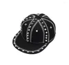 Ball Caps 2022 Adult Hip Hop PUNK Rock Full Spike Studs Rivets Snapback Men Bboy Cool Flat Peaked Baseball Hats 5560cm19774462969541