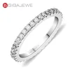 GIGAJEWE Kerstcadeau Moissanite 1,5 mm ronde geslepen ringen Wit D VVS1 925 zilveren volledige enternity ring diamant GMSR-007221D