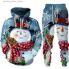 メンズトラックスーツ2024パーソナリティクリスマスサンタクロース秋の冬3Dプリント男性女性パーカー/パンツ/スーツファッションパターントラックスーツスポーツウェアS Q231211