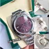 Montre classique pour hommes 41mm/36mm, bracelet 904L pour femmes, cadran violet clair, mouvement 2813, saphir lumineux, étanche, Montreux Jason 007