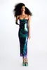Повседневные платья, сверкающее сексуальное тонкое платье с пайетками, женское элегантное однотонное платье с открытой спиной на тонких бретельках, вечерние 2023, шикарные женские длинные платья