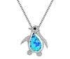 Fashion Creative Opal Zircon Penguin Animal Necklace Pendant Women Romantic Banquet Wedding Accessories Charm smycken Gift4070129