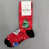 Women Socks Happy Christmas Stocks Women's Mid-tube Stockings Pure Cotton Gift Size 36-40