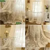 Tende per tende Europa Lusso Pastorale Fiore Tle Tende Soggiorno Fondo Pizzo Trattamento finestra Camera da letto Decorazione Sheer Voile Dhitf