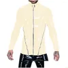 Men'S Jackets Mens Wet Look Gay Pvc Front Zipper High Neck Long Sleeve Slim Fit Shirts Faux Latex Jacket Club Adt Fantasy Tops Party Otop8