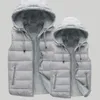 Gilets pour hommes hommes hiver gilet capuche fermeture à glissière imperméable sans manches veste décontractée automne gilet chaud