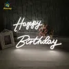 Anpassad 3D Neon Sign Light Happy Birthday Oh Baby Words Neons Tube Decoration Lights For Bar Pub Club Letter Board Party Bakgrund267r