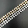 316L Stainless Steel Tennis Chain 0.5cm 2 Rows Full Cubic Zirconia Bracelet Hip Hop Punk Men Women Double Safe Clasp Jewelry