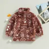 Hoodies Sweatshirts Focusnorm 3 7y Winter Toddler Kids Girls Boy Outwear Warm Fuzzy Long Sleeve Leopard Vintage Print dragkedja Sweatshirtjacka 231211