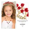 Halsband örhängen set beaupretty chain halloween prom compuume tiaras hår smycken rosblomma bröllop brud tiara kristall