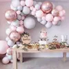 Balloon Garland Kit Macaron Gray and Pink Balloon 4D Rose Gold Foil Balloons Set Weddings Baby Shower Birthday Party Decorations 2326G