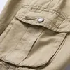 Men's Shorts 2023 Summer Baggy Multi Pocket Military Cargo Male Cotton Navy Mens Short Pants 30-38 No Belt