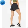 Womens lu-33 Yoga Shorts Hotty Hot Pants Pocket Sneldrogend Speed Up Gym Kleding Sport Outfit Ademend Fitness Hoge El