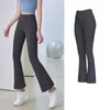 LL Yoga Uitlopende Broek Groef Zomer Dames lu Hoge Taille Slim Fit Buik Bell-bottom Broek Shows Benen Lang Yoga Fitness Net Rood Mode Extra groot