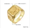 Eagle Signet Bald Pierścień dla mężczyzn 14k żółte złote pieczęć ptaki pierścienie jastrzębia biżuteria